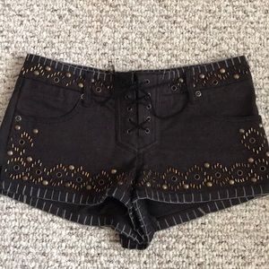 Kate Moss Top shop shorts sz 2 studded black NWOT